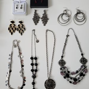Jewelry Lot: 4 Necklaces, 5 sets of Earrings